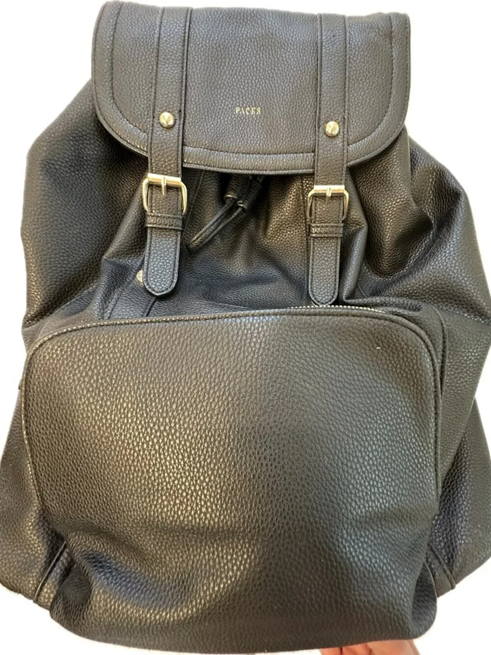 Packs Travel Black and Gold Vegan Leather Camden Backpack (Originally $140)